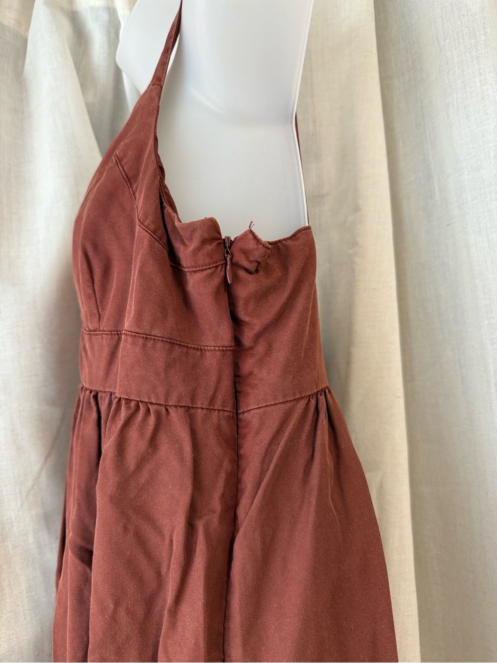Lands' End Women's Size 8 Tank Sleeveless Rust Maroon Dress Midi - Picture 6 of 7